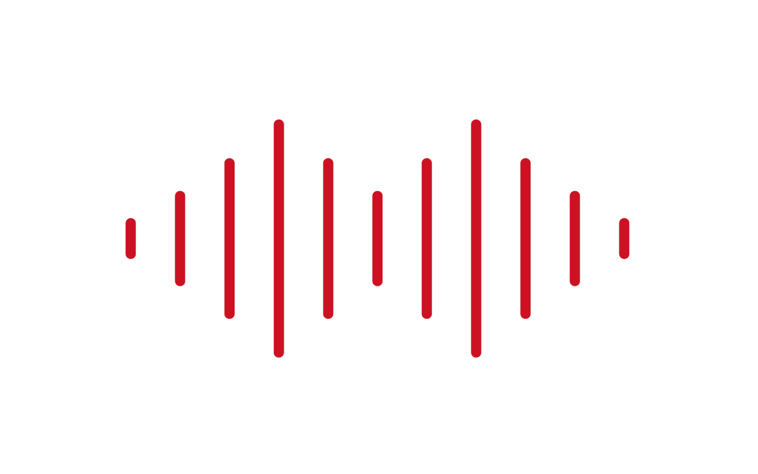 Red audio waveform