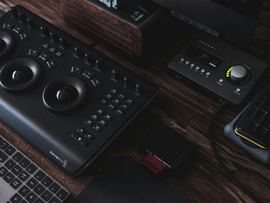 Audio equipment on a desk