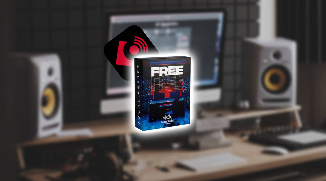 Free vocal preset with the Cubase logo behind it