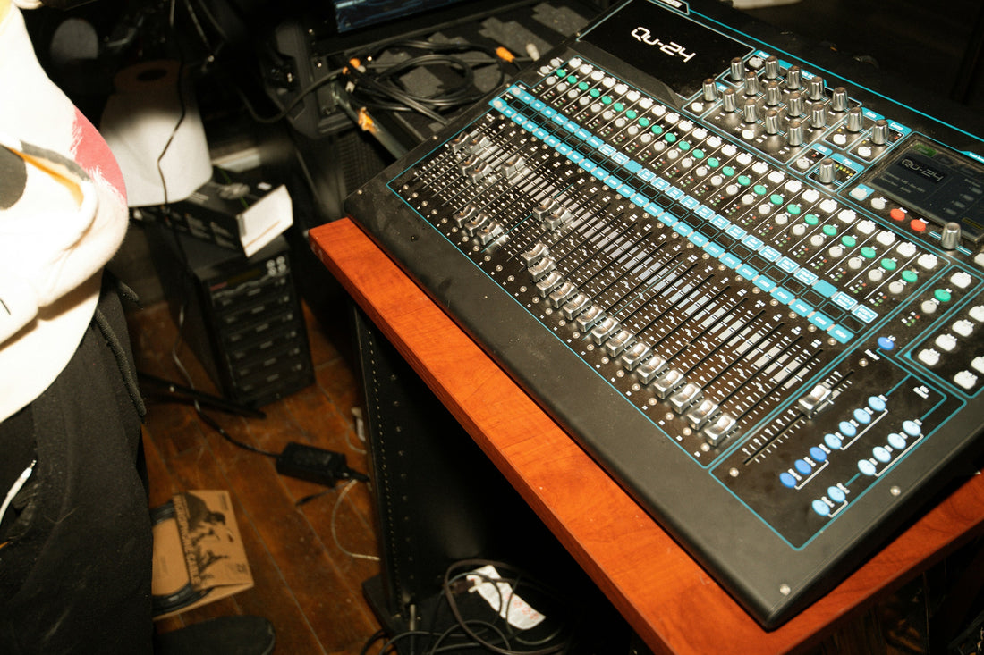 Mixer sitting on a desk