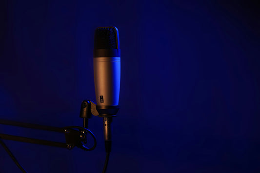 Autotune microphone on stand 