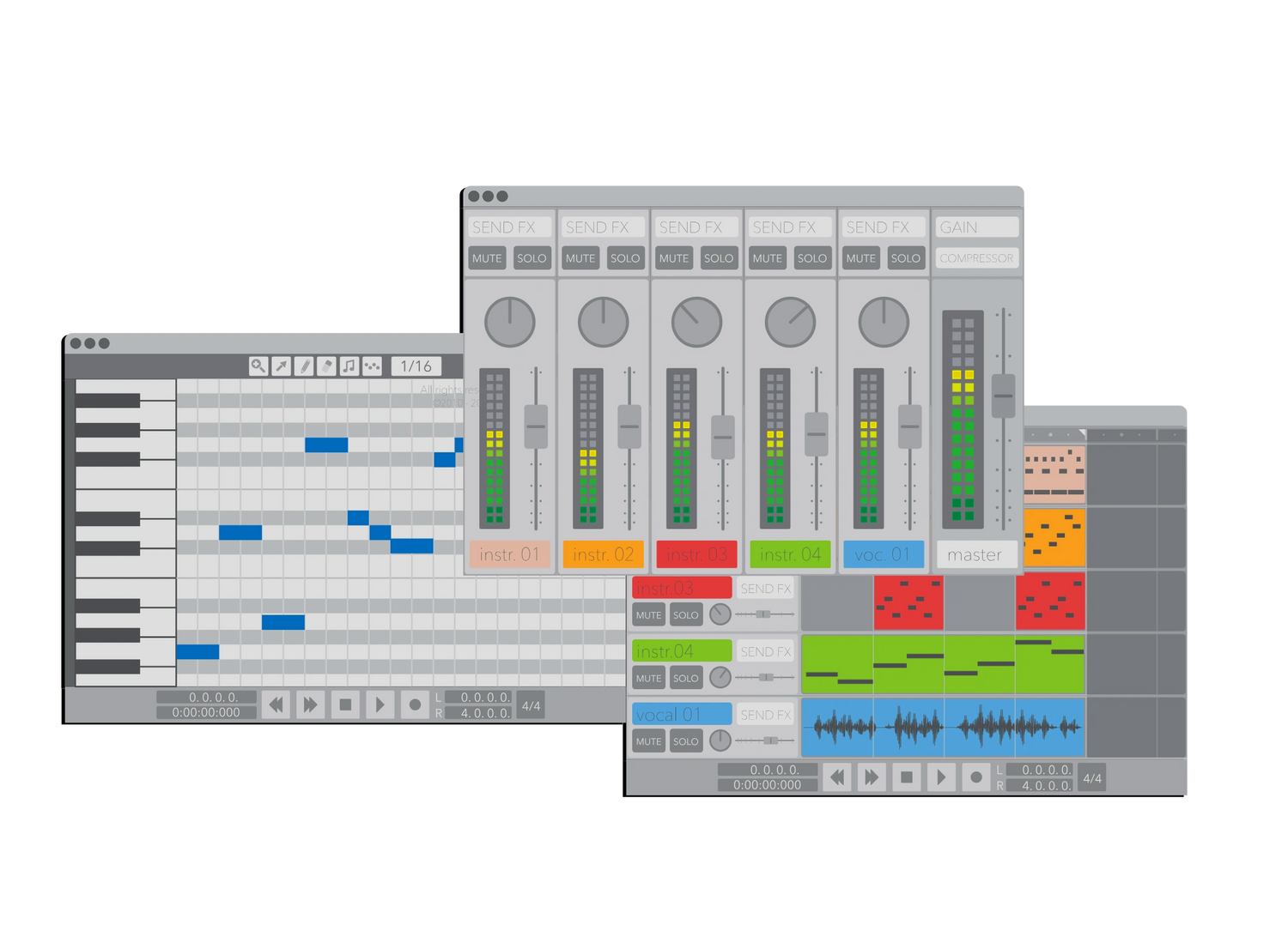 3 DAW vocal chain software tabs